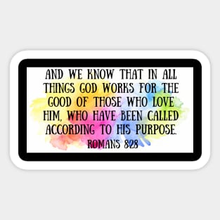 Bible verse Romans 8 28 Sticker